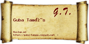 Guba Tamás névjegykártya